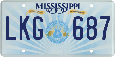 MS license plate LKG687