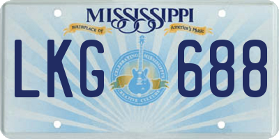 MS license plate LKG688