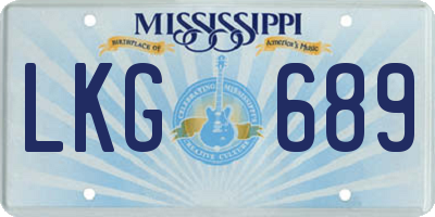 MS license plate LKG689