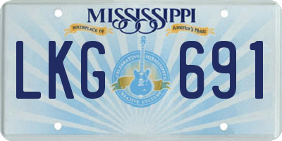 MS license plate LKG691