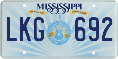 MS license plate LKG692