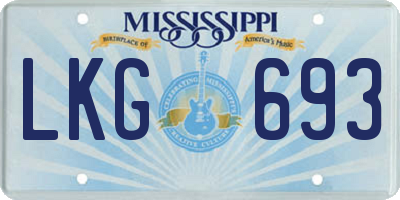 MS license plate LKG693