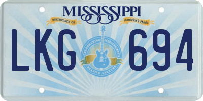 MS license plate LKG694
