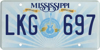 MS license plate LKG697
