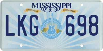 MS license plate LKG698