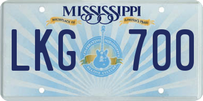 MS license plate LKG700