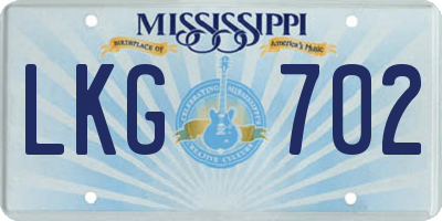 MS license plate LKG702