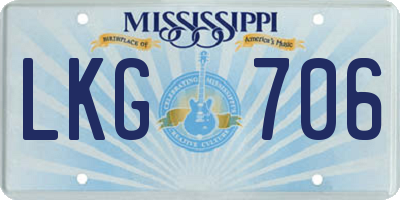 MS license plate LKG706