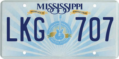 MS license plate LKG707