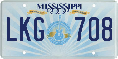 MS license plate LKG708