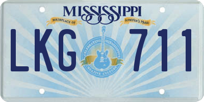 MS license plate LKG711