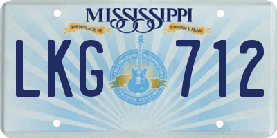 MS license plate LKG712