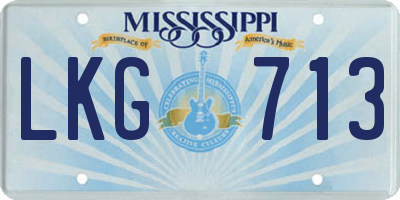 MS license plate LKG713