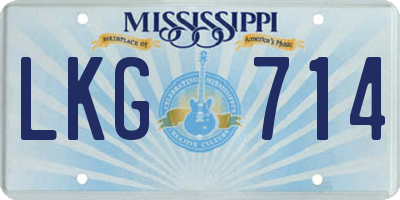 MS license plate LKG714