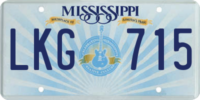 MS license plate LKG715