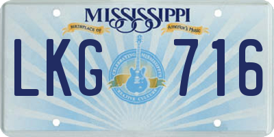 MS license plate LKG716