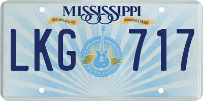 MS license plate LKG717