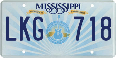 MS license plate LKG718