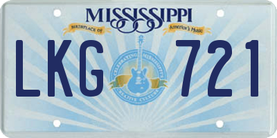 MS license plate LKG721