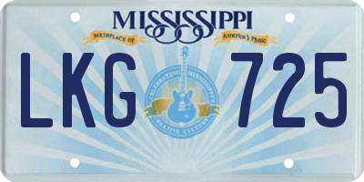 MS license plate LKG725
