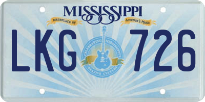 MS license plate LKG726