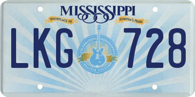 MS license plate LKG728