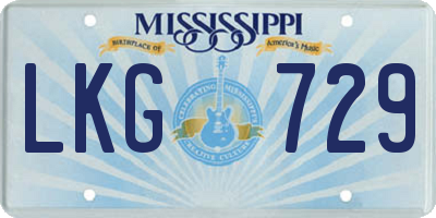 MS license plate LKG729