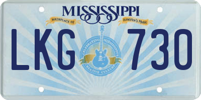 MS license plate LKG730