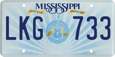 MS license plate LKG733