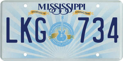 MS license plate LKG734