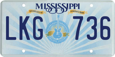 MS license plate LKG736