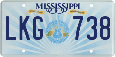 MS license plate LKG738