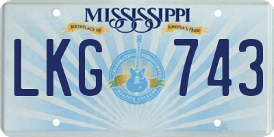 MS license plate LKG743