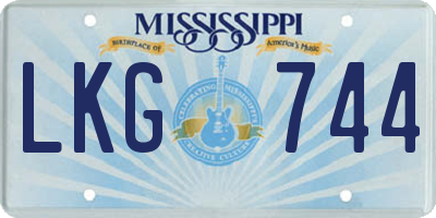 MS license plate LKG744