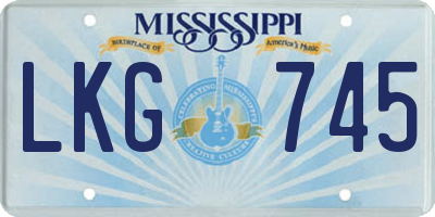 MS license plate LKG745