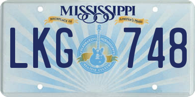 MS license plate LKG748