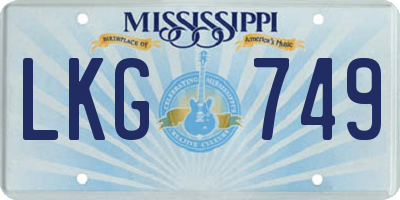 MS license plate LKG749
