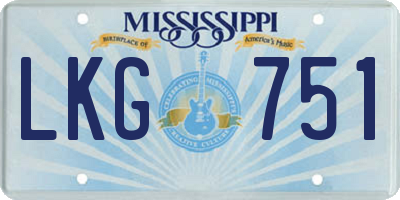 MS license plate LKG751