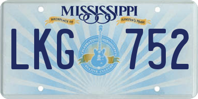 MS license plate LKG752