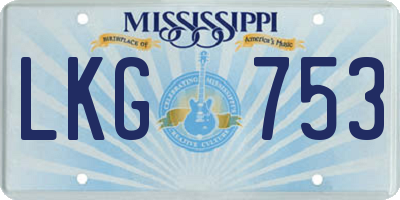 MS license plate LKG753