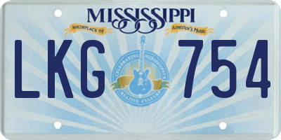 MS license plate LKG754
