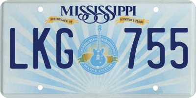 MS license plate LKG755