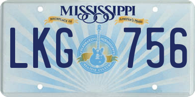 MS license plate LKG756