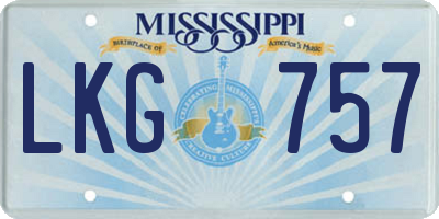 MS license plate LKG757