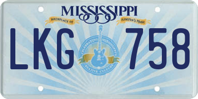 MS license plate LKG758