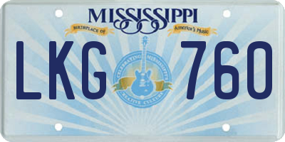 MS license plate LKG760