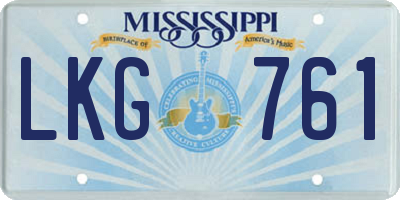MS license plate LKG761