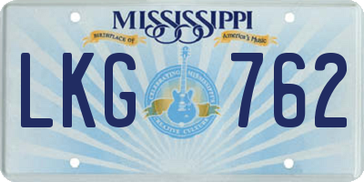 MS license plate LKG762