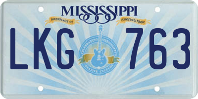 MS license plate LKG763