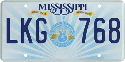 MS license plate LKG768